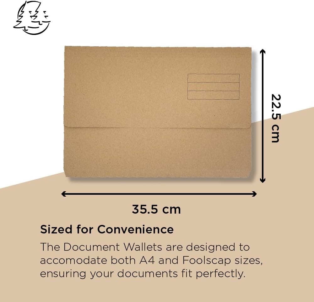 Thumbnail 1 de Exacompta Guildhall Document Wallets 285gsm Foolscap Buff – Pack of 50