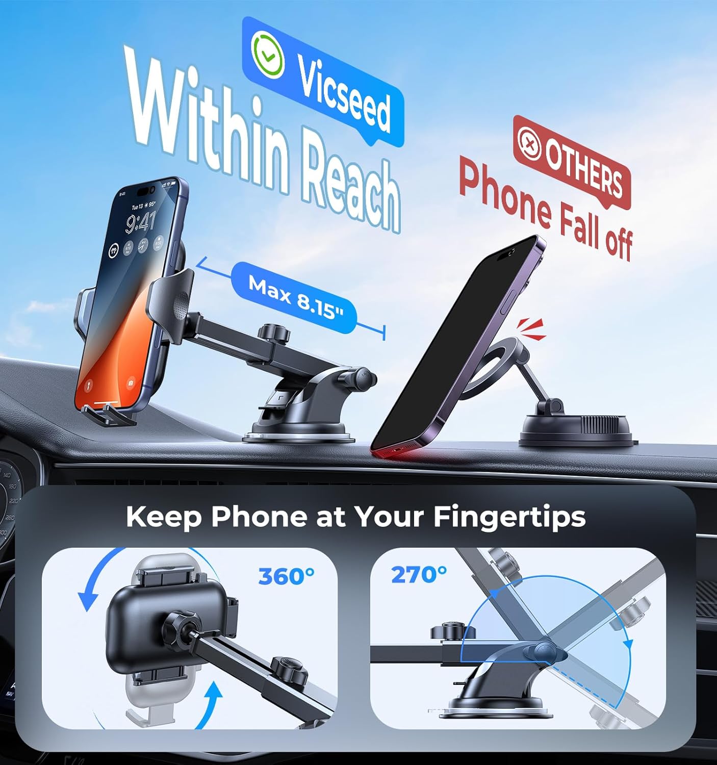 Detalle 2 de VICSEED Car Phone Holder 7.3"