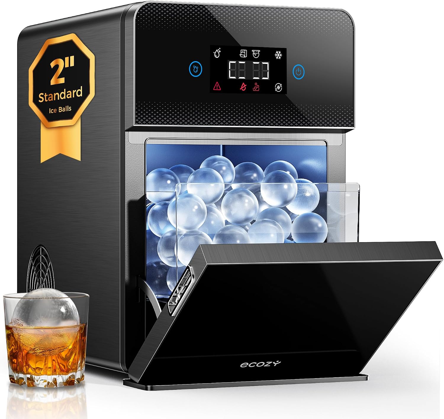 Detalle de ecozy IM-BM401C Vaultico Max 2-Inch Clear Ice Ball Maker, 144/Day