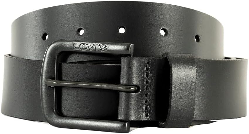 Detalle de Levi's Seine Metal Cinturón Hombre Negro 👖 75 cm