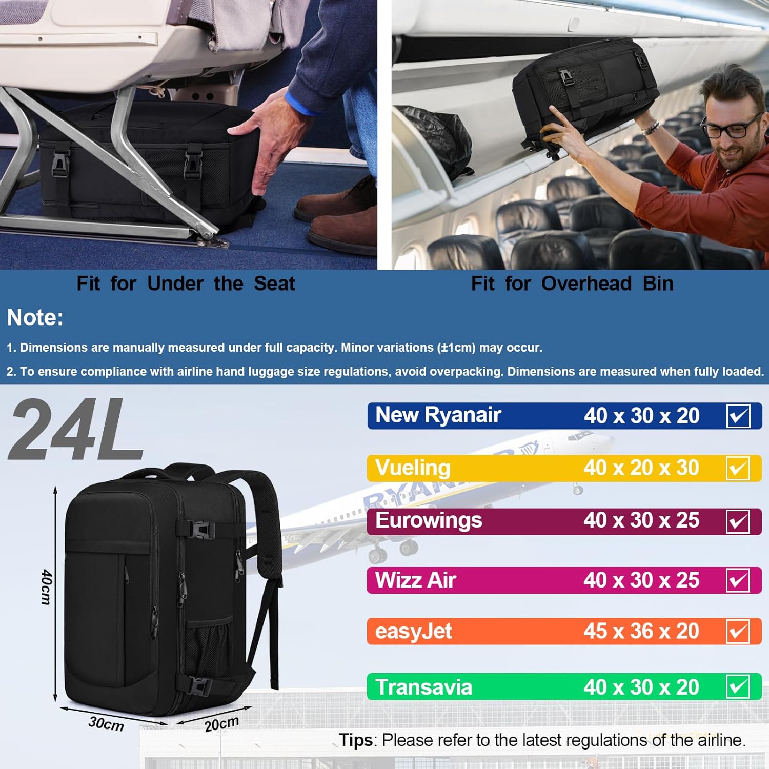 Detalle 2 de LIGSAN cabin bag 40x30x20, 24L