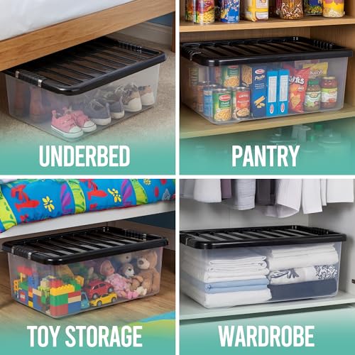 Thumbnail 2 de KLASS 4-Box 30L Underbed Storage Set: Clear, durable polypropylene boxes with lids
