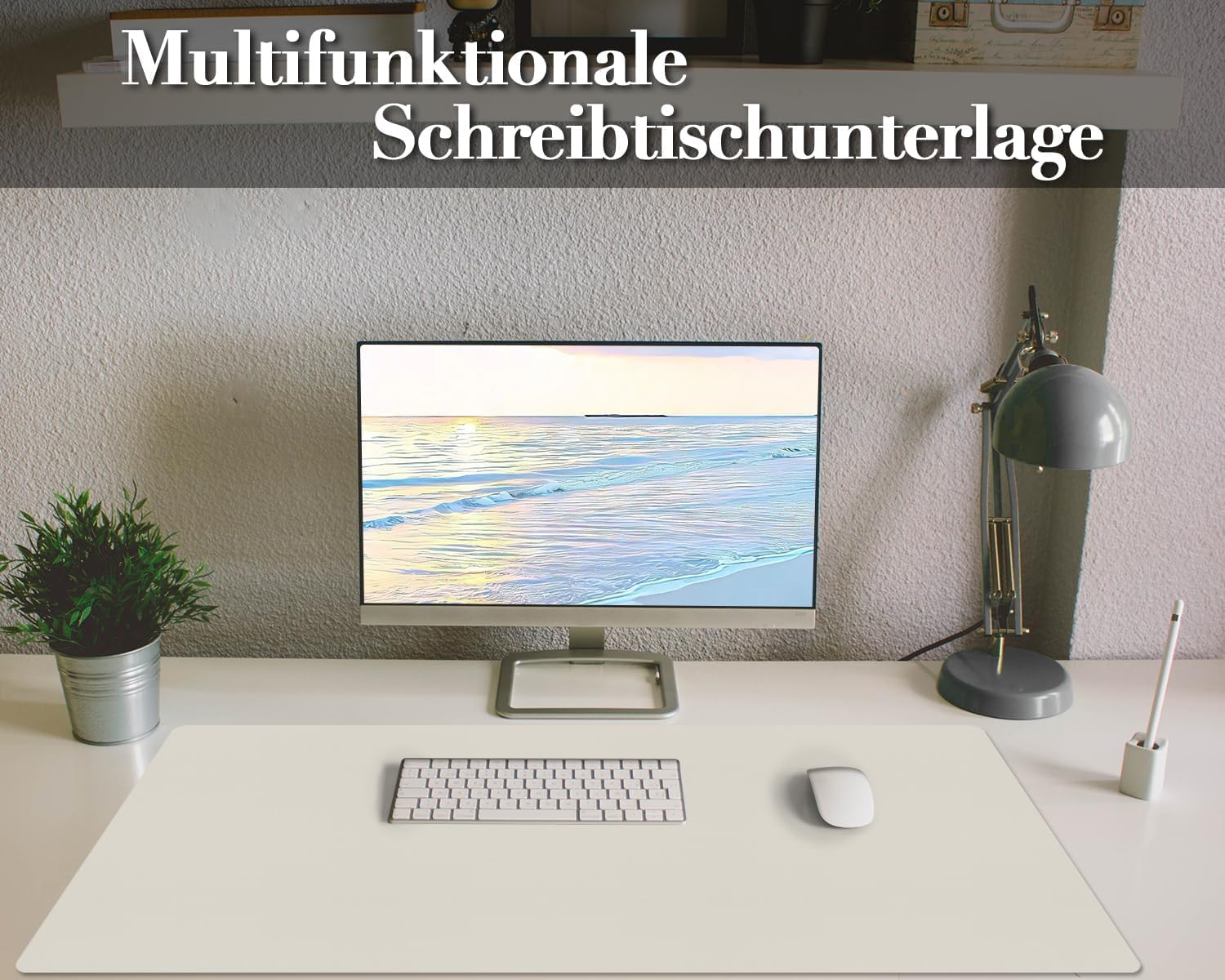 Thumbnail 1 de Sevenpers Tischunterlage aus Kunstleder (80 x 40 cm, Elfenbein) – Schreibtischmatte & Unterlage