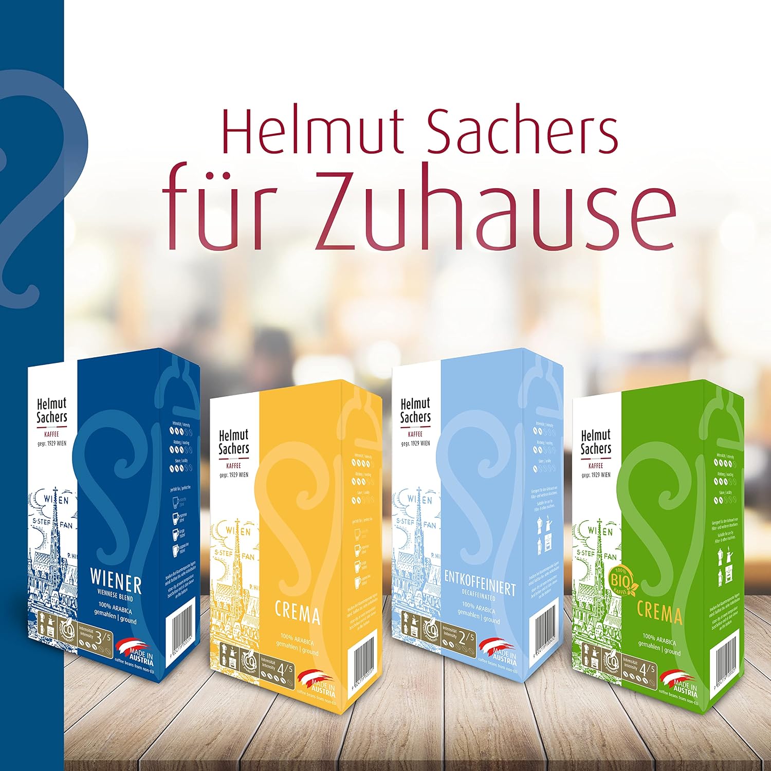 Thumbnail 6 de Helmut Sachers Kaffee Wiener Mischung – 100% Arabica, gemahlen, Intensität 3/5, 6 x 500 g