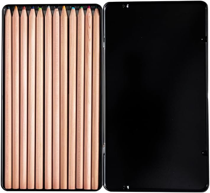 Detalle de ナカバヤシ Artem CP-KCS12-2P-BK 色鉛筆ケース 12本用・ブラック 2個セット