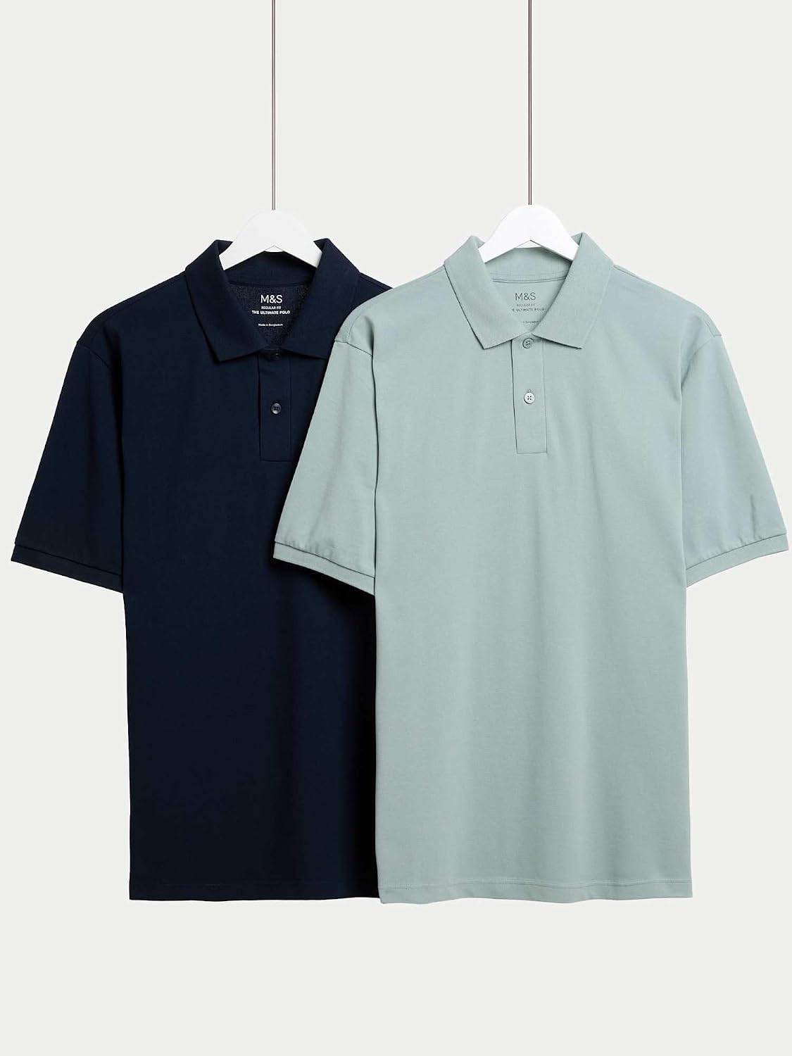 Detalle 1 de Marks & Spencer Ultimate-poloshirts voor heren, set van 2 met stretch