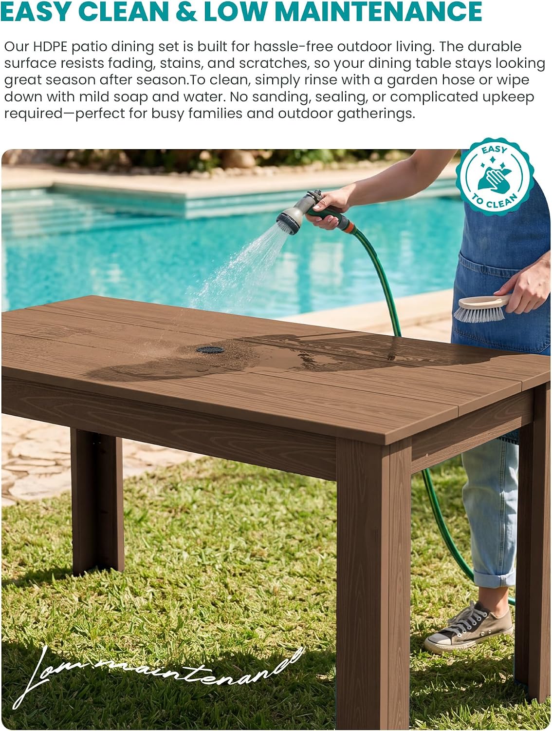 Detalle 2 de SERWALL Patio Dining Set in HDPE