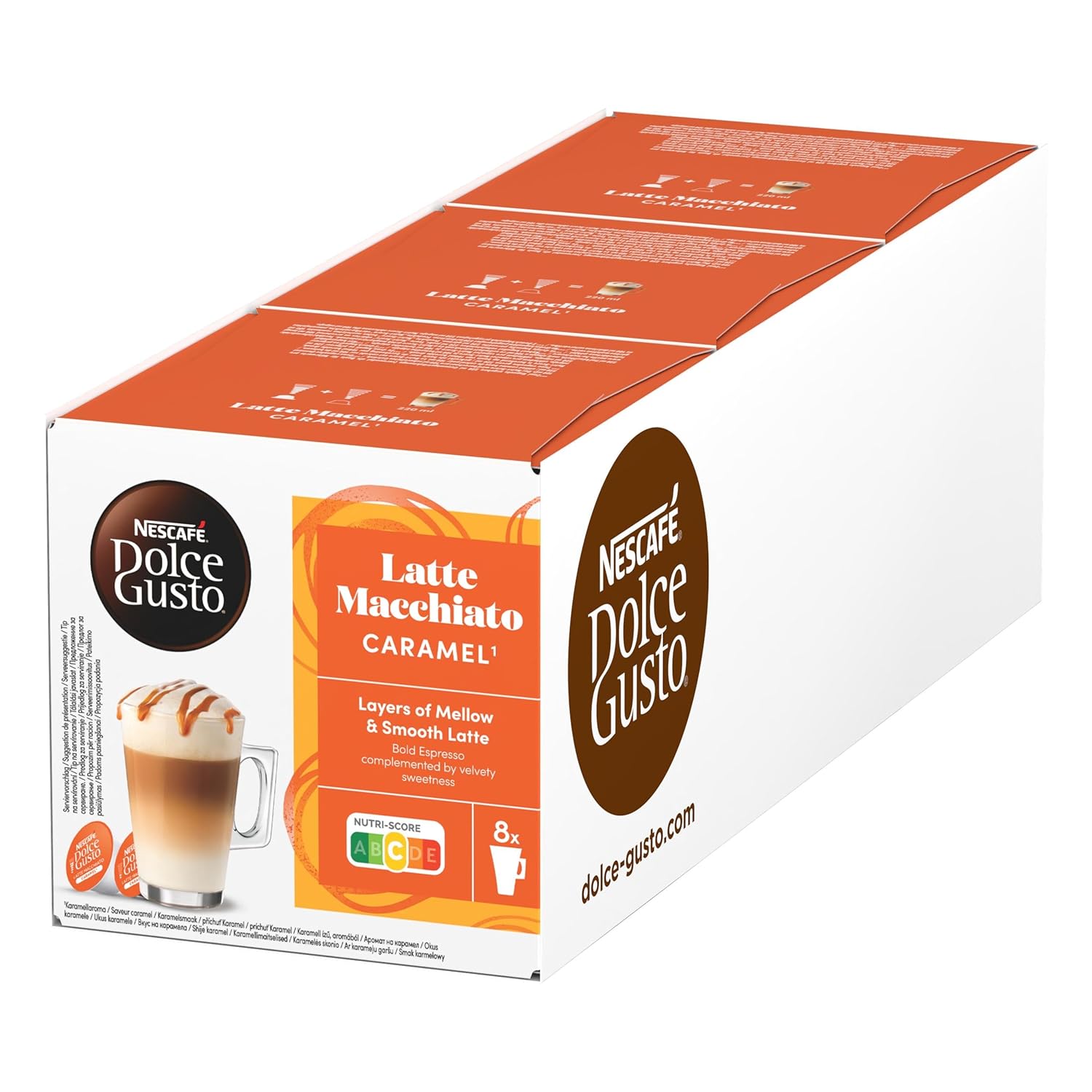 Detalle de NESCAFÉ Dolce Gusto Latte Macchiato Caramel – 6er Pack (6 x 16 Kapseln)