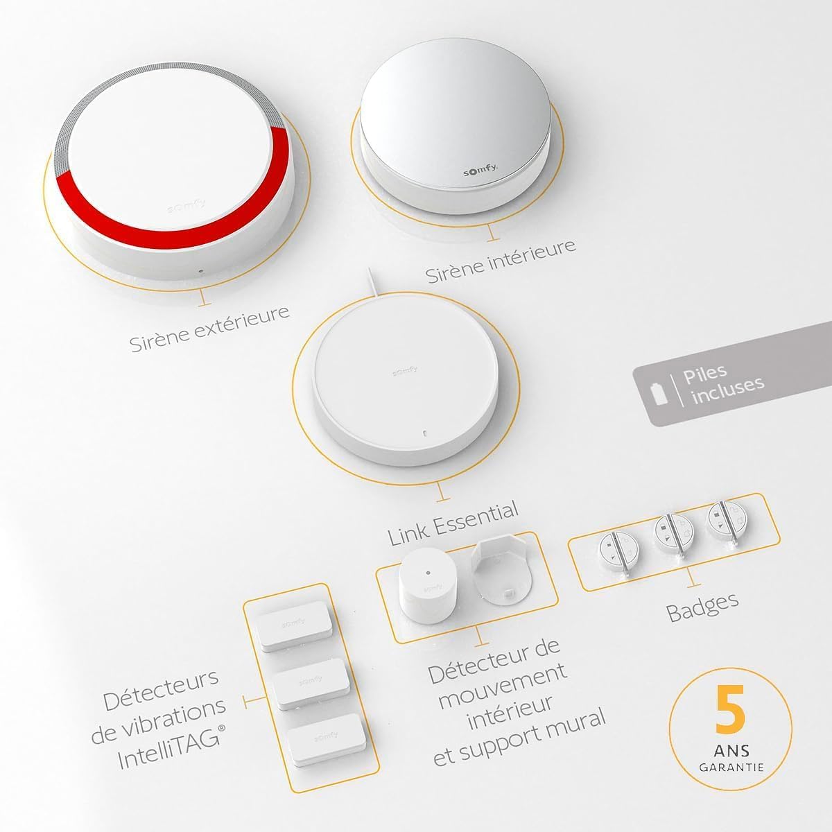 Thumbnail 1 de Somfy Home Alarm Essential Plus (1875281) : kit alarme connectée WiFi avec sirènes, détecteurs et option télésurveillance