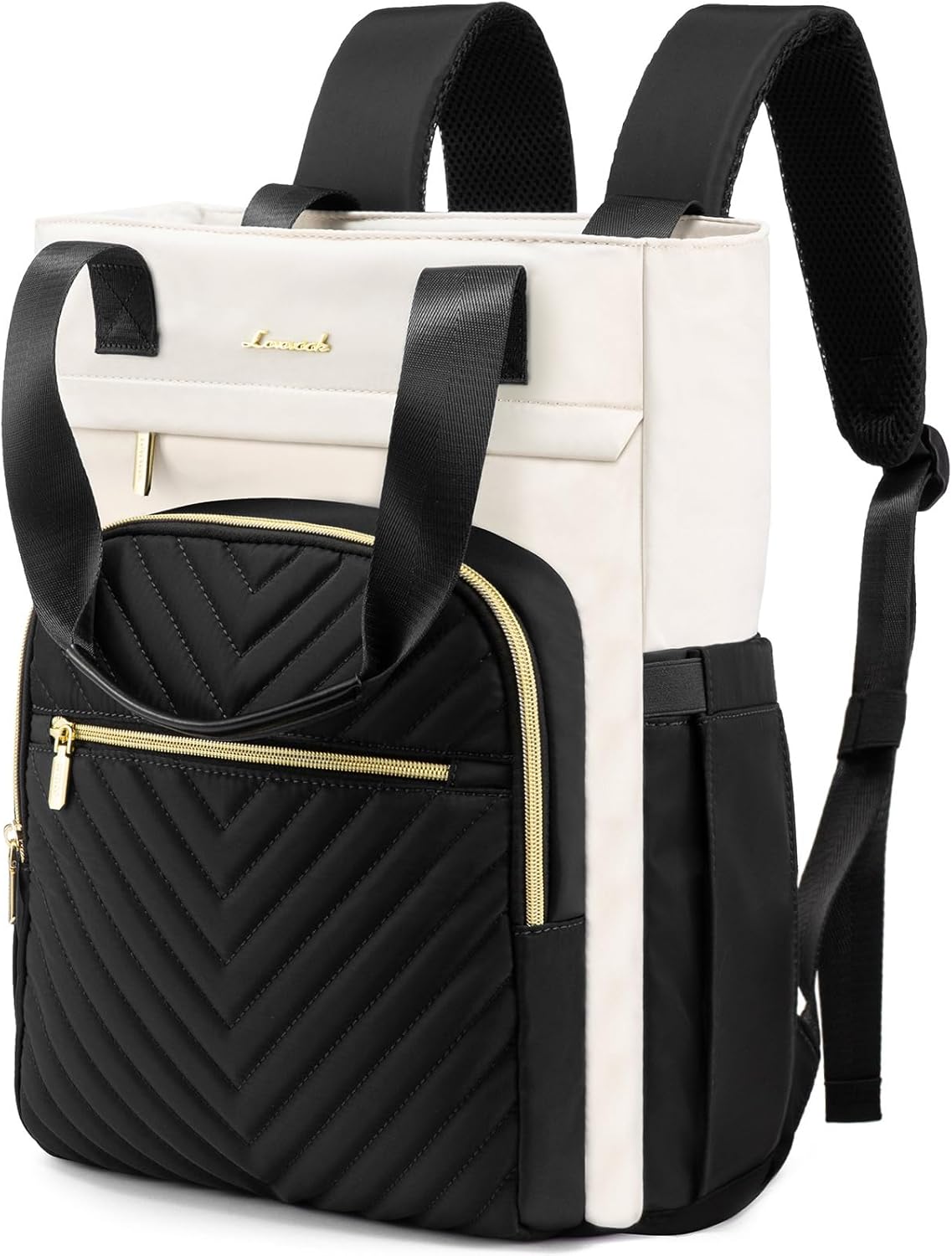 Detalle de LOVEVOOK Laptop Rucksack Damen Elegant 17,3 Zoll – 2-in-1 Schultasche mit Laptopfach, wasserdicht