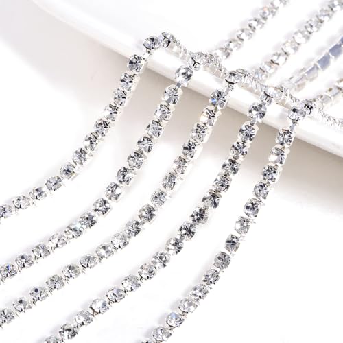 Detalle de Blinginbox Crystal 2mm Rhinestone Chain – 10 Yards for DIY Decor
