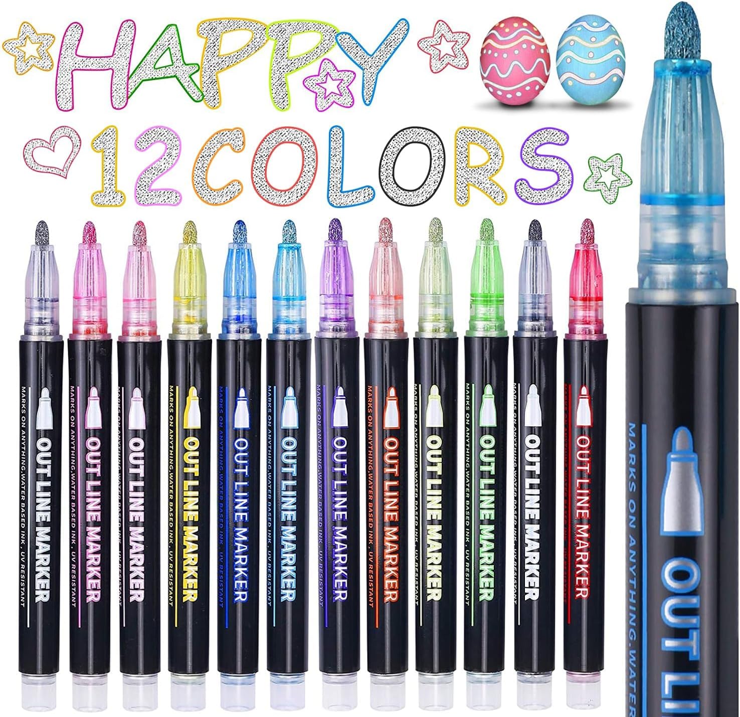 Thumbnail 6 de Maqhpu Outline Glitter Pens 24-pack