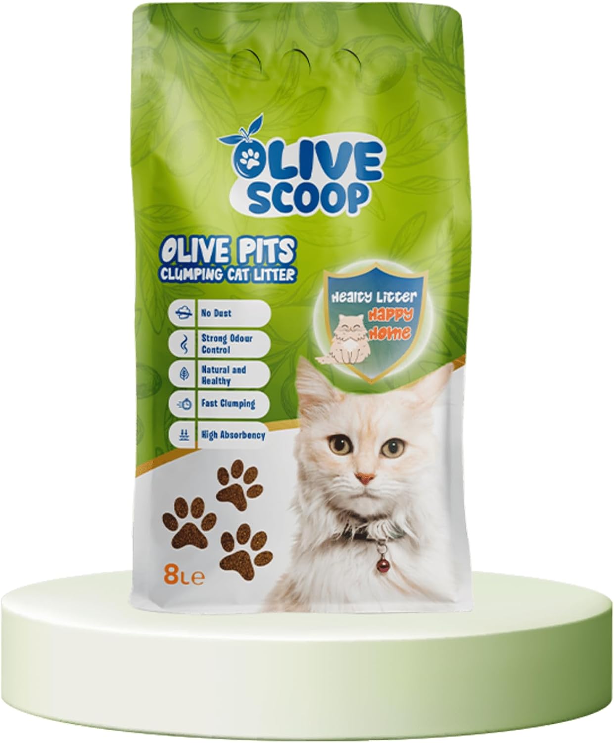 Detalle de OLIVE SCOOP Natural Clumping Cat Litter 6kg