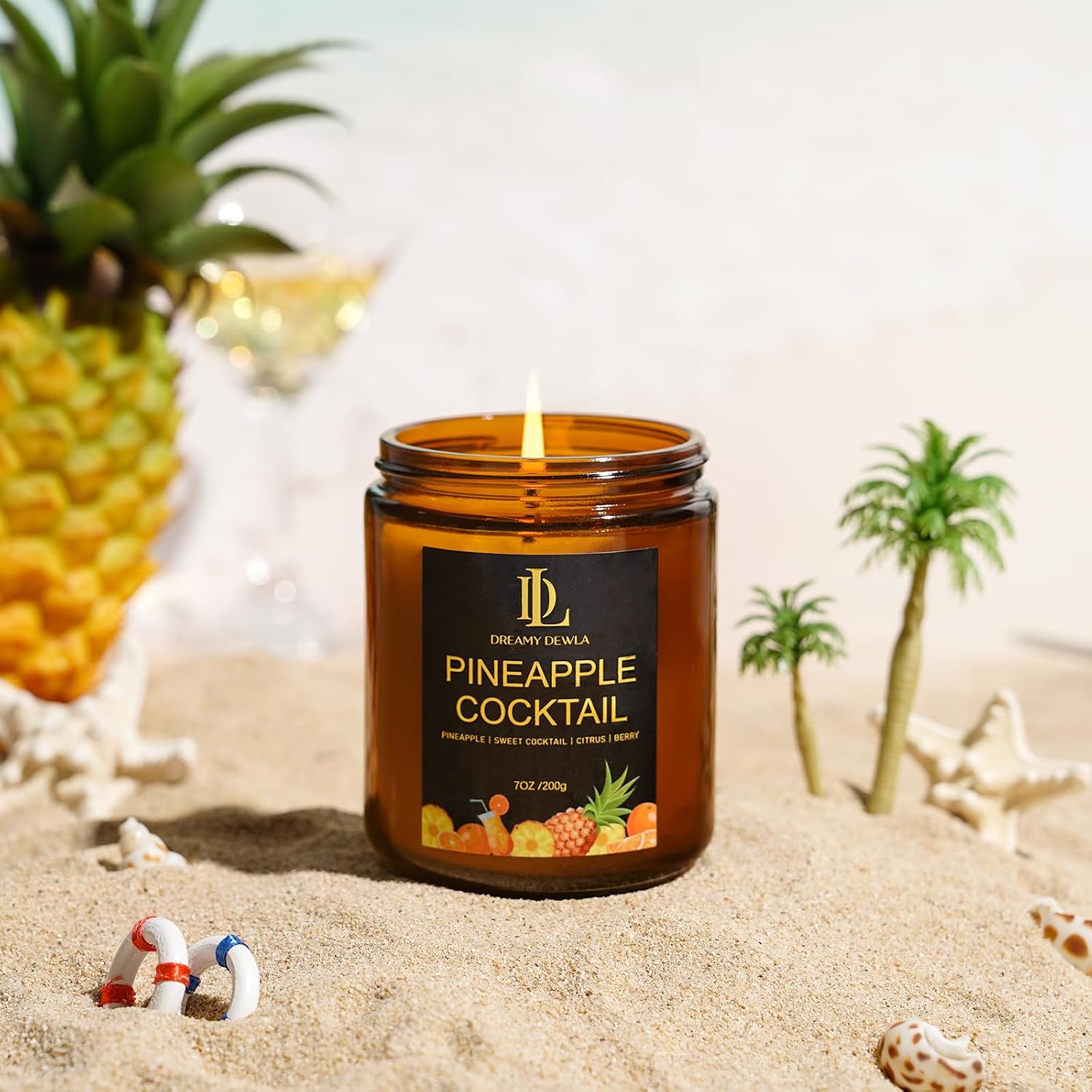 Thumbnail 4 de DL DREAMY DEWLA Pineapple Cocktail Soy Candle, 7 oz, 50-Hour Burn
