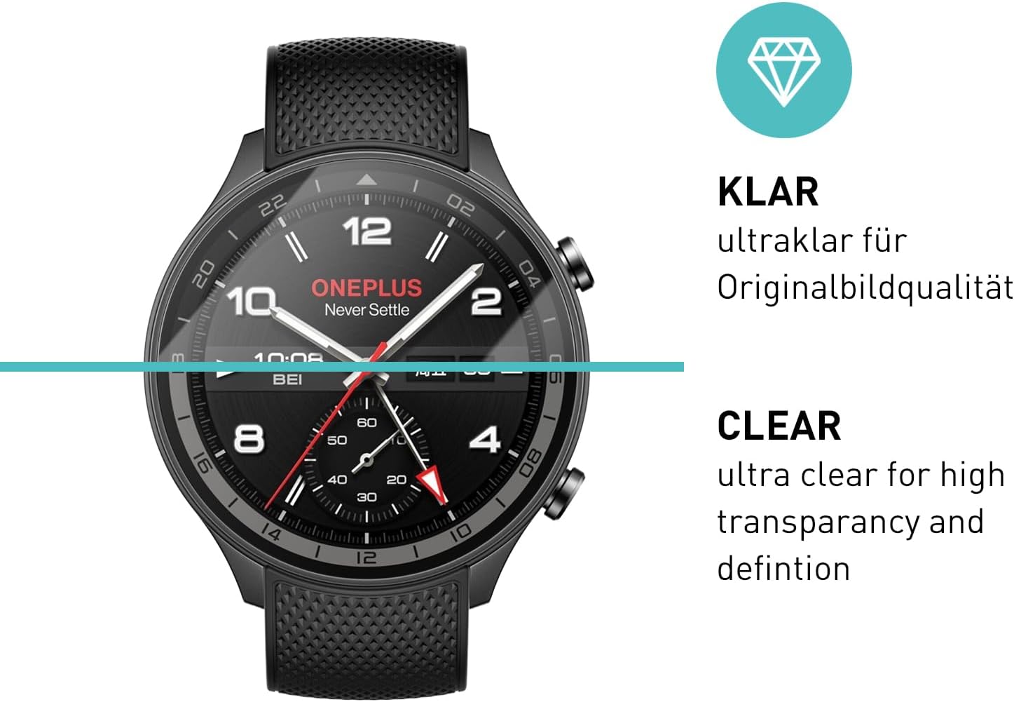 Thumbnail 1 de Smartect Glass Screen Protector (3 Pack, Ultra-Clear, Bubble-Free) for OnePlus Watch 2R