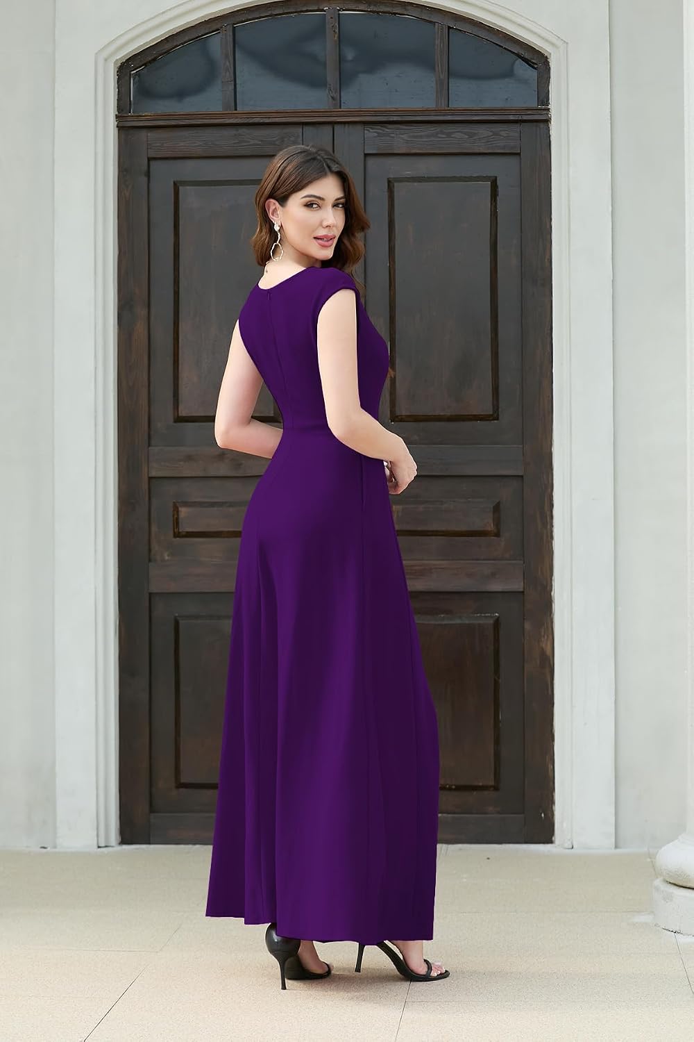 Thumbnail 2 de MUSHARE Women's Long Formal Dress with Pockets, Ruffles and Split