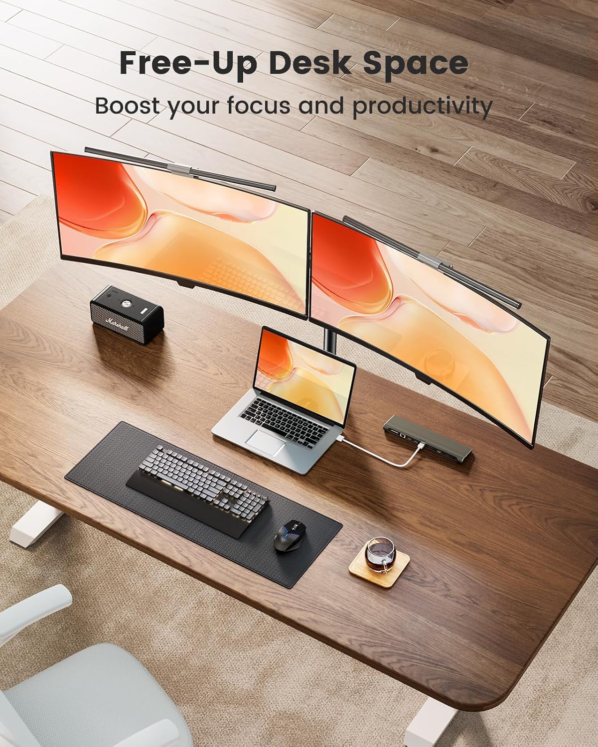 Thumbnail 6 de ErGear Monitor-Halterung 2 Monitore (13–32 Zoll) mit VESA 75/100, weiß