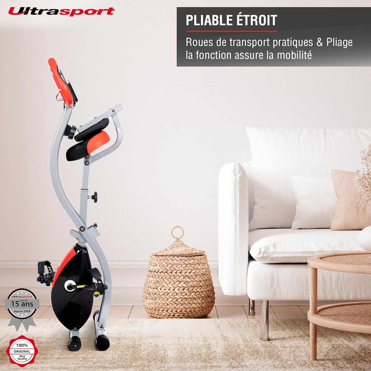 Detalle 2 de Ultrasport F-Bike Vélo d’Appartement Pliable 130 kg