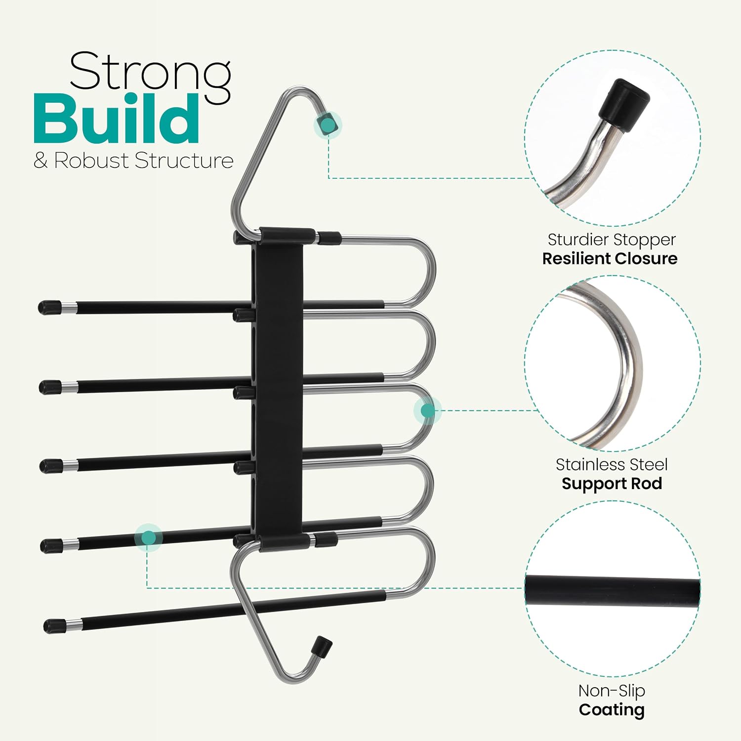 Detalle 2 de Utopia Home Pants Hangers, 5-Tier