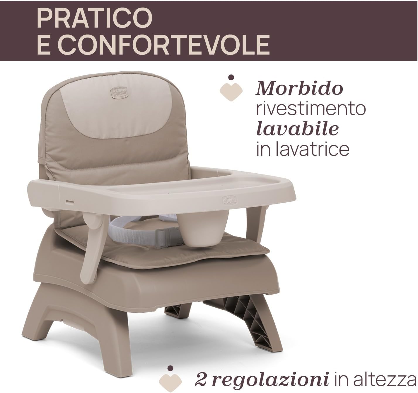 Detalle de Chicco Bento Rialzo Sedia per Bambini 6-36 Mesi: Seggiolino Pappa da Tavolo, Portatile e Regolabile
