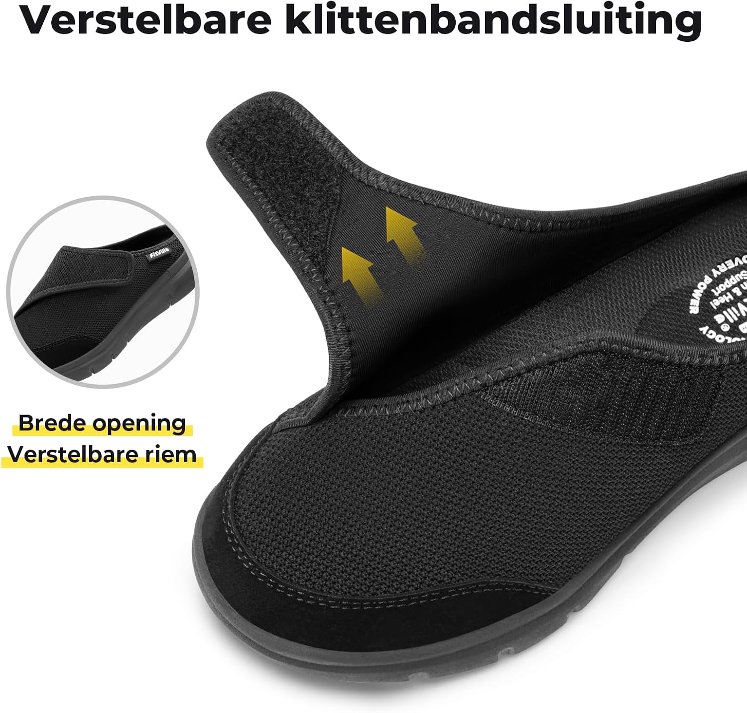 Thumbnail 3 de FitVille V5 diabetische pantoffels voor dames met brede teenbox en klittenband