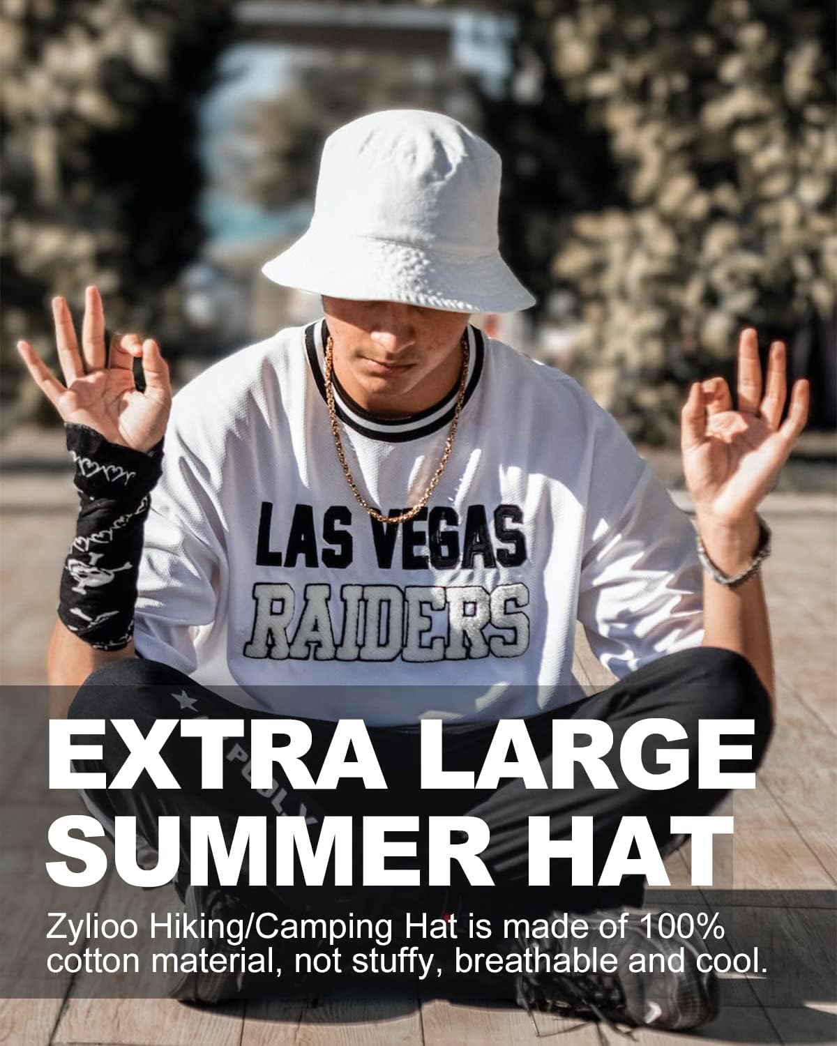 Thumbnail 6 de Zylioo Reversible Bucket Sun Hat – L/XL/XX-Large, 100% Cotton with Dual Brim Options