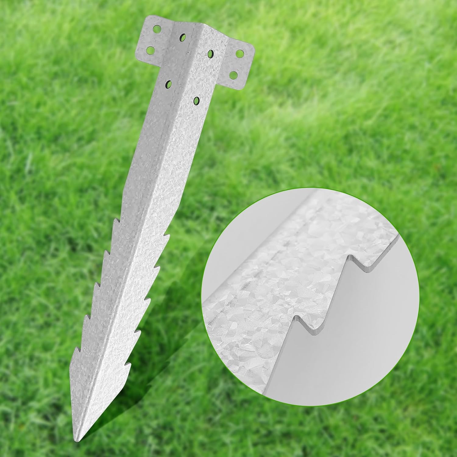 Thumbnail 3 de Dijia Small Railway Sleeper Brackets [20 Pack] – Heavy Duty Galvanised Steel Sleeper Stakes for Garden Edging & Timber Raised Beds