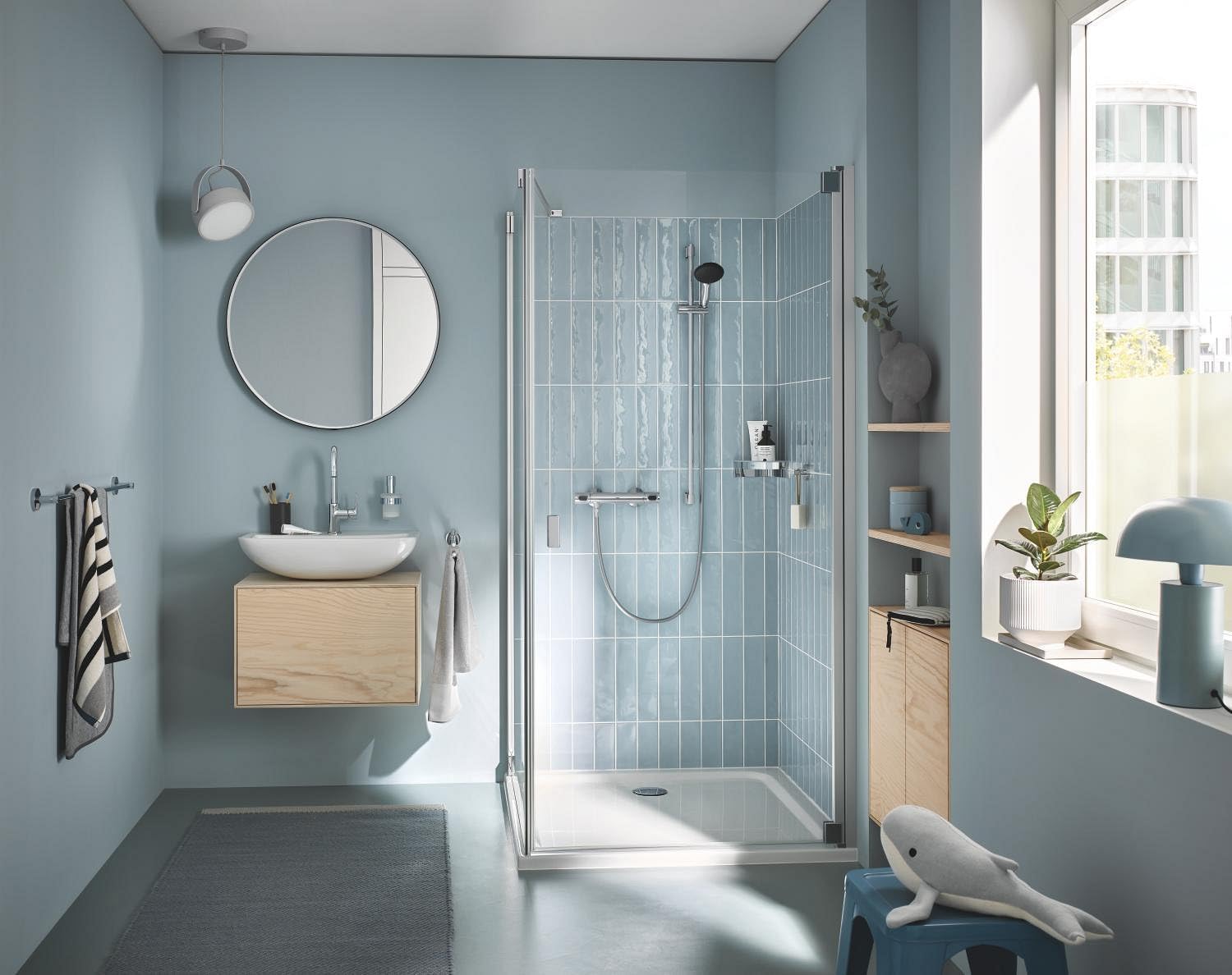 Thumbnail 1 de GROHE Precision Flow Mitigeur Thermostatique Douche – Ensemble 1 jet 90 cm, chrome, économie d’eau