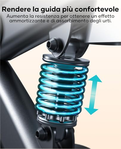 Detalle de Toputure Cyclette da Casa con App – 100 Livelli di Resistenza, Volano 15 kg e Sistema di Ammortizzazione