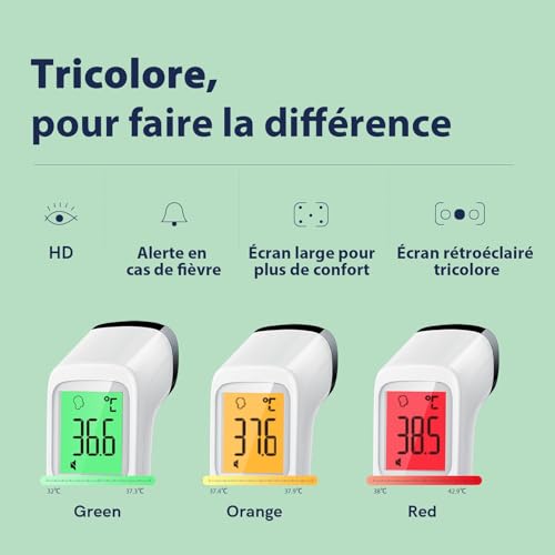Detalle de Viproud Thermomètre Frontal Sans Contact – Mesure rapide et fiable pour toute la famille