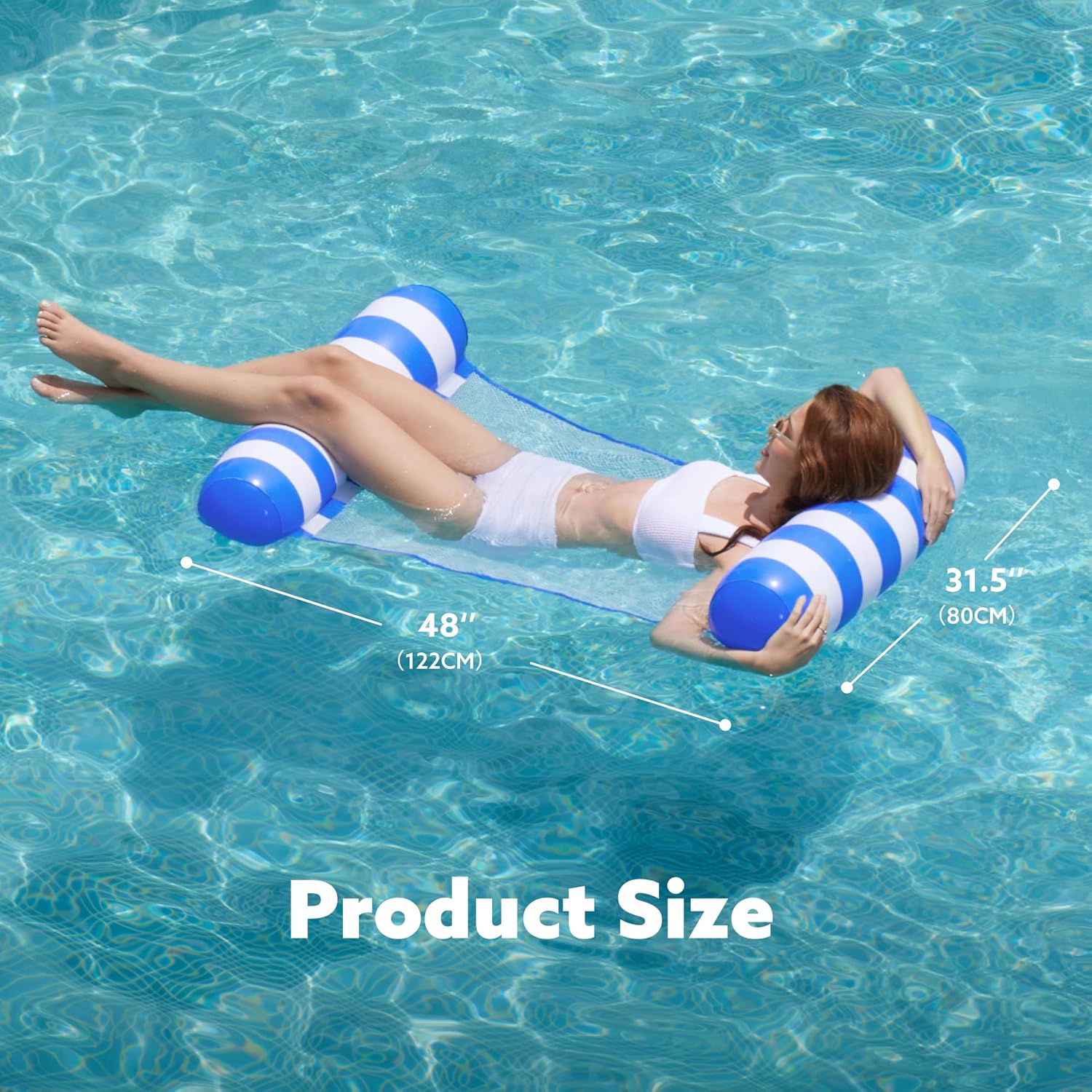 Detalle 2 de Sloosh 2-Packung Hängematte Pool Floats 4-in-1 – Vielseitige Aufblasbare Liege für Erwachsene