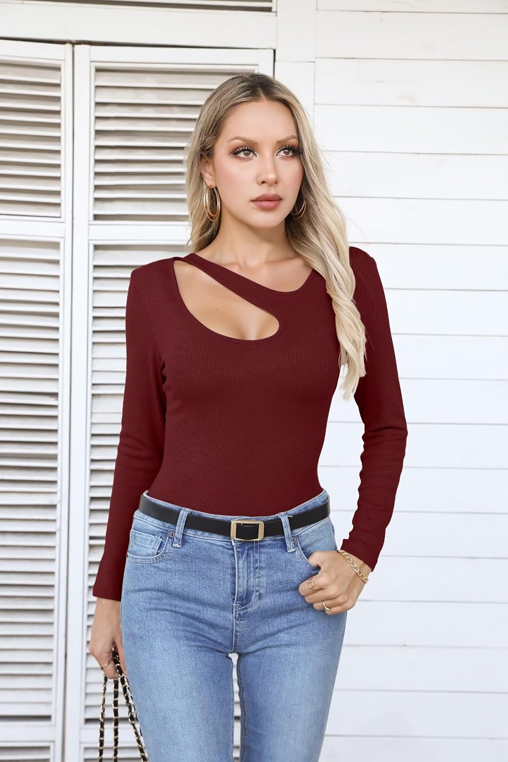 Thumbnail 4 de VICHYIE Langarmshirt mit Cut-Out Detail