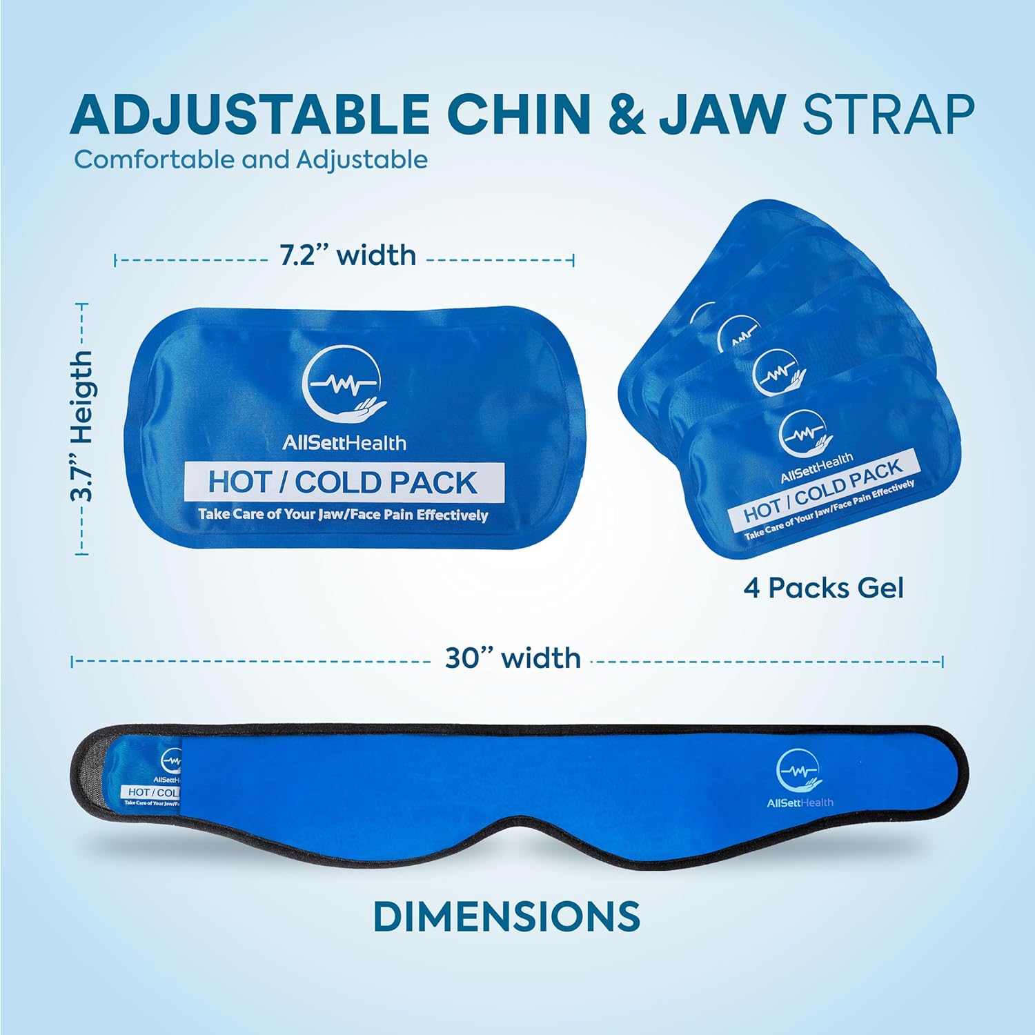 Thumbnail 2 de All Sett Health Facial Ice Pack Wrap, 4 Gel Packs