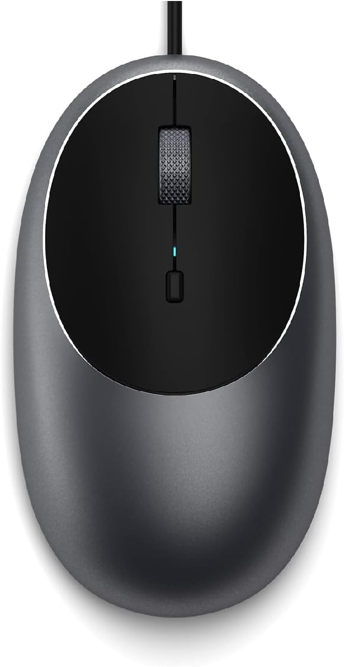 Detalle de Satechi Mouse con cavo C1 in alluminio USB-C ottico (grigio siderale) – DPI regolabili fino a 3.200