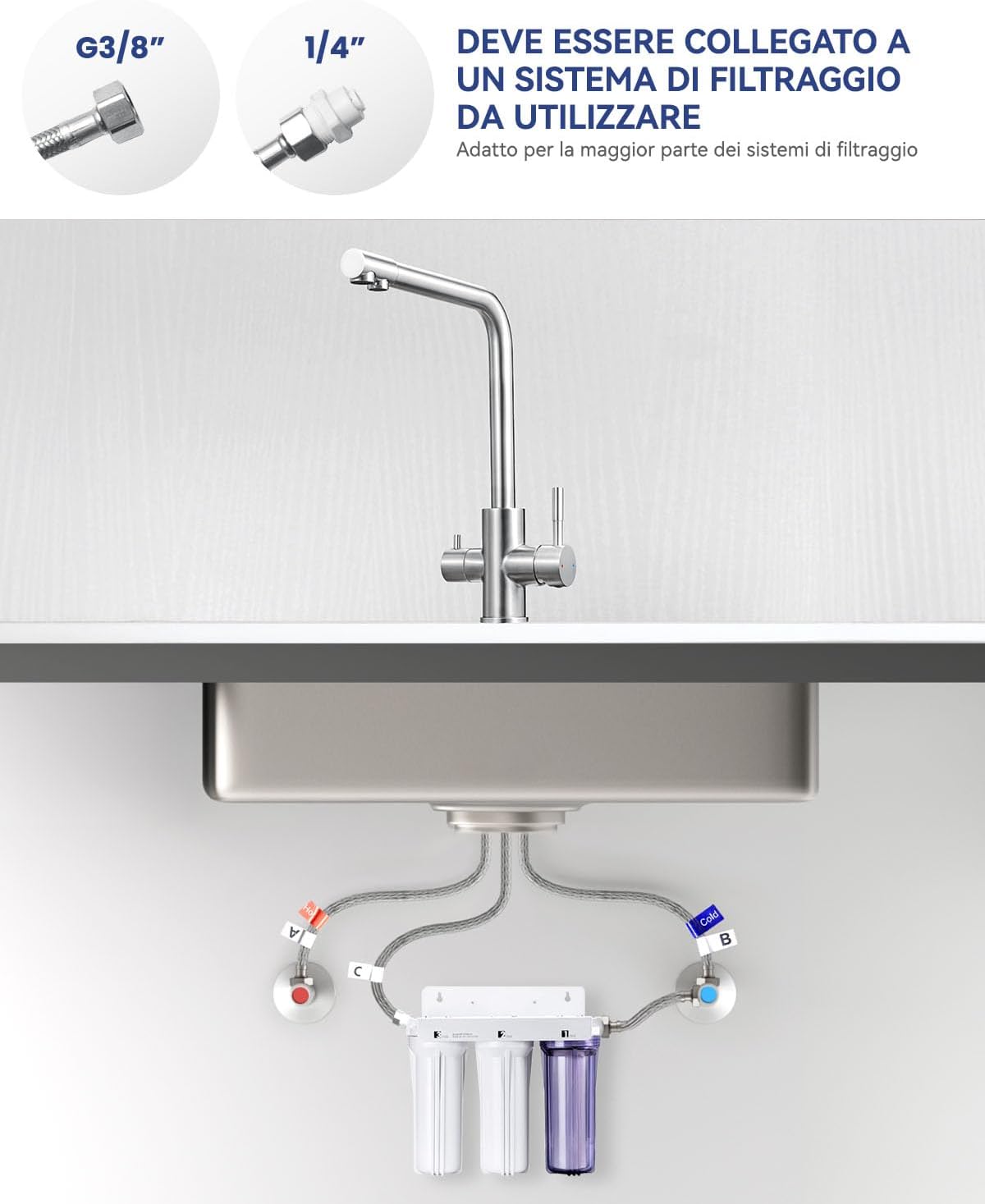 Detalle 2 de Sofetiy Rubinetto Cucina 3 Vie 320 mm