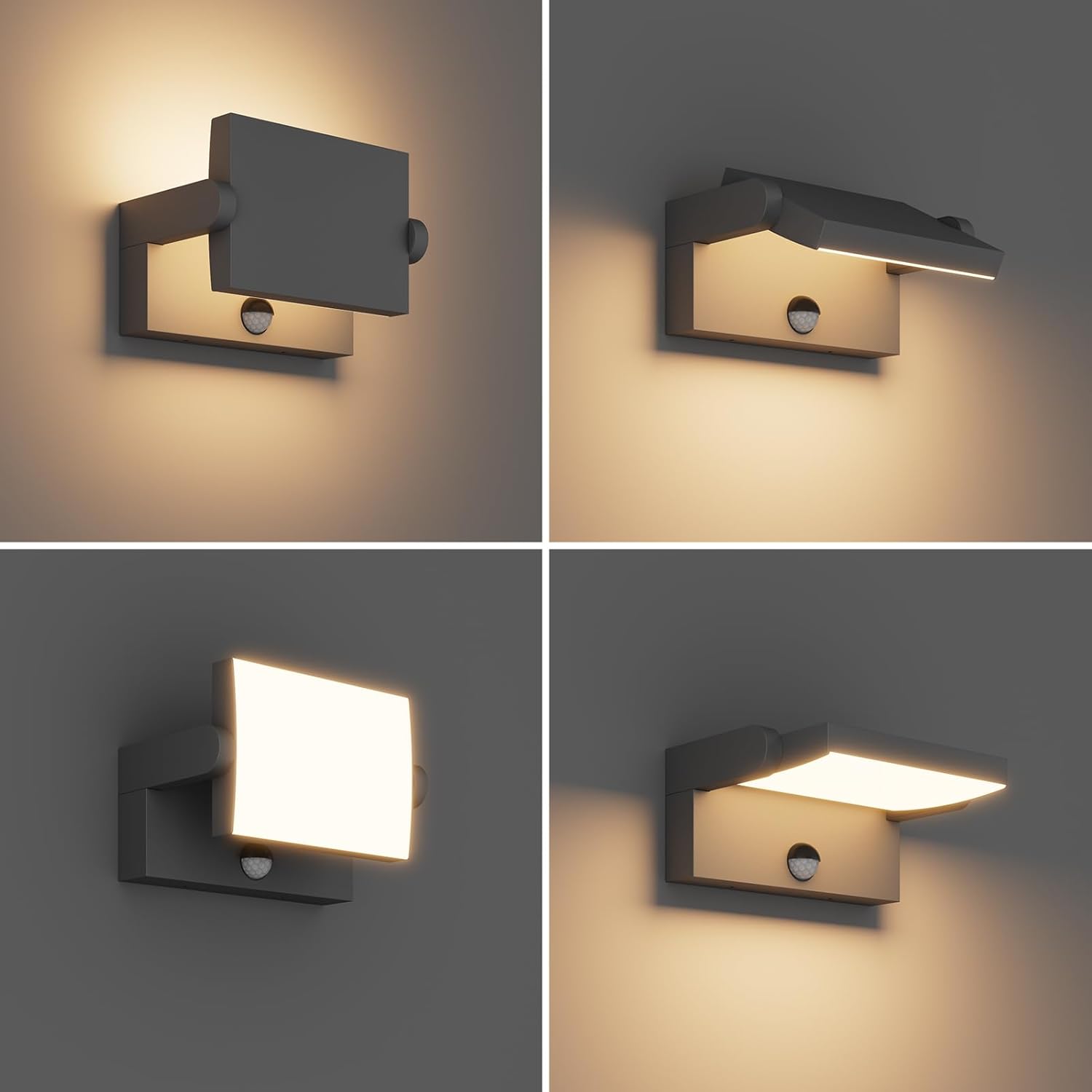 Thumbnail 4 de Klighten 24W Applique LED Extérieur/Intérieur avec Détecteur de Mouvement – Pivotante IP65