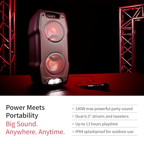 Detalle de Sharp PS-931 Party Speaker: 180 W, Bluetooth, TWS e luci da discoteca