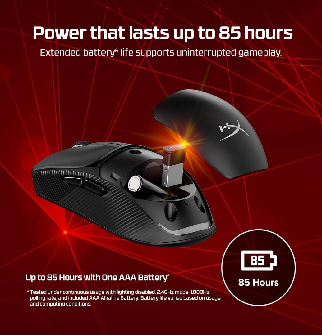 Thumbnail 5 de HyperX Pulsefire Fuse Wireless Gaming Mouse (AAA, up to 85 hours, up to 12,000 DPI, NGENUITY RGB & button remapping)