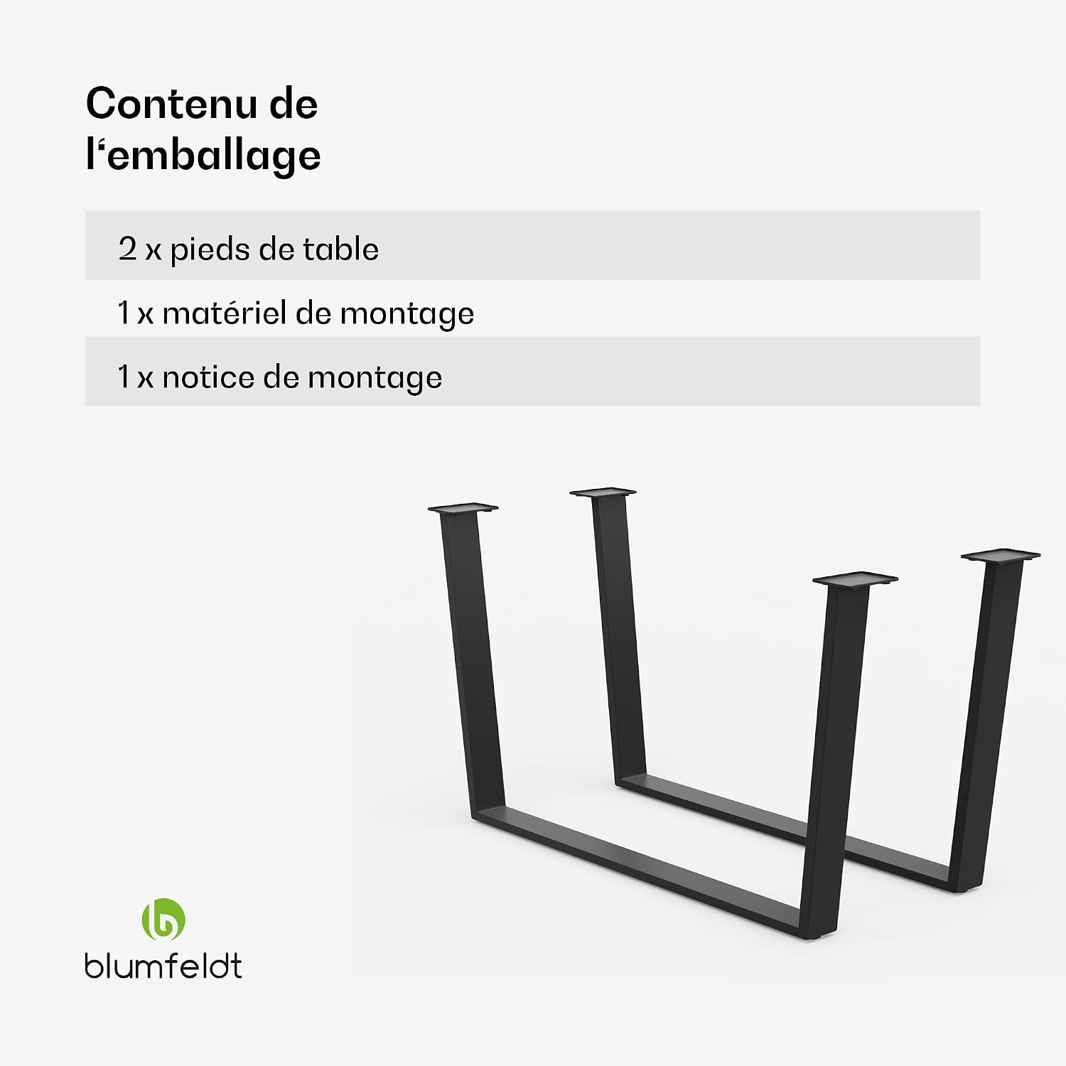 Detalle 2 de blumfeldt Ayr – stalowe nogi do stołu, 43 cm, czarne, styl industrialny