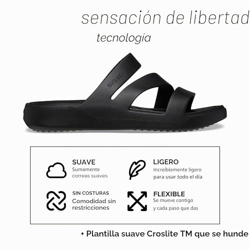 Thumbnail 6 de Crocs Getaway Strappy: sandalias de plataforma para mujer en negro (38/39 EU)