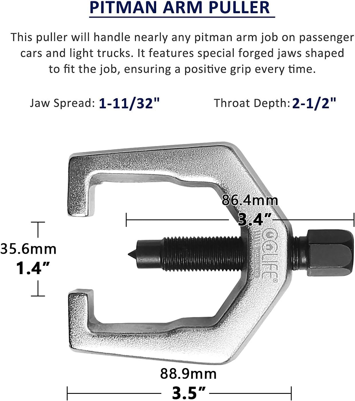 Thumbnail 6 de CCLIFE set da 5 estrattori per giunti sferici universali (rimozione snodi e leve)