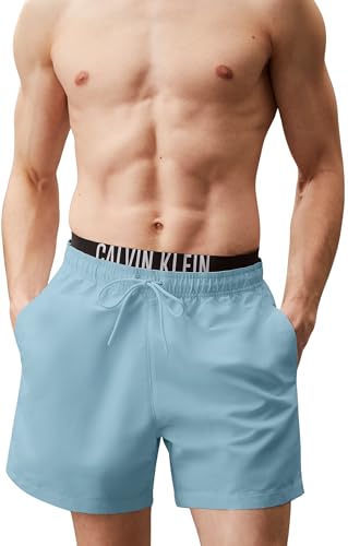 Detalle 1 de Calvin Klein Bañador Hombre Medium Double con Logotipo azul | 1 pieza | L