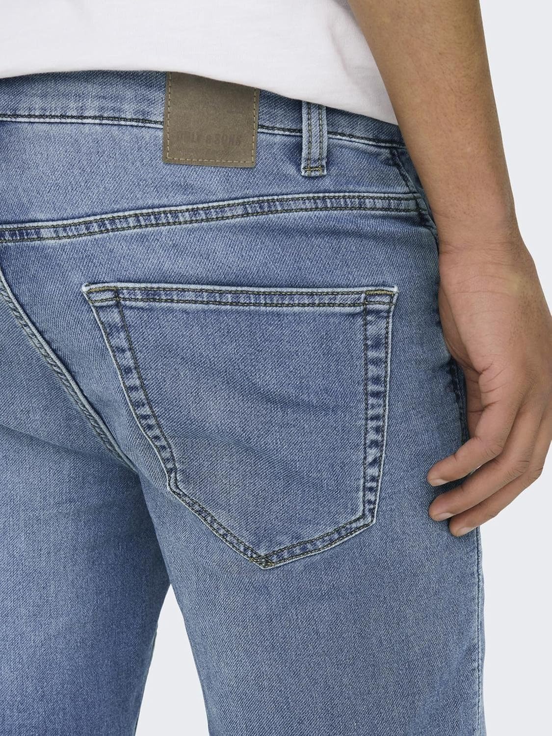 Thumbnail 6 de Shorts en Denim Capri pour Hommes O&S 3/4 – Only & Sons, denim léger et coupe slim