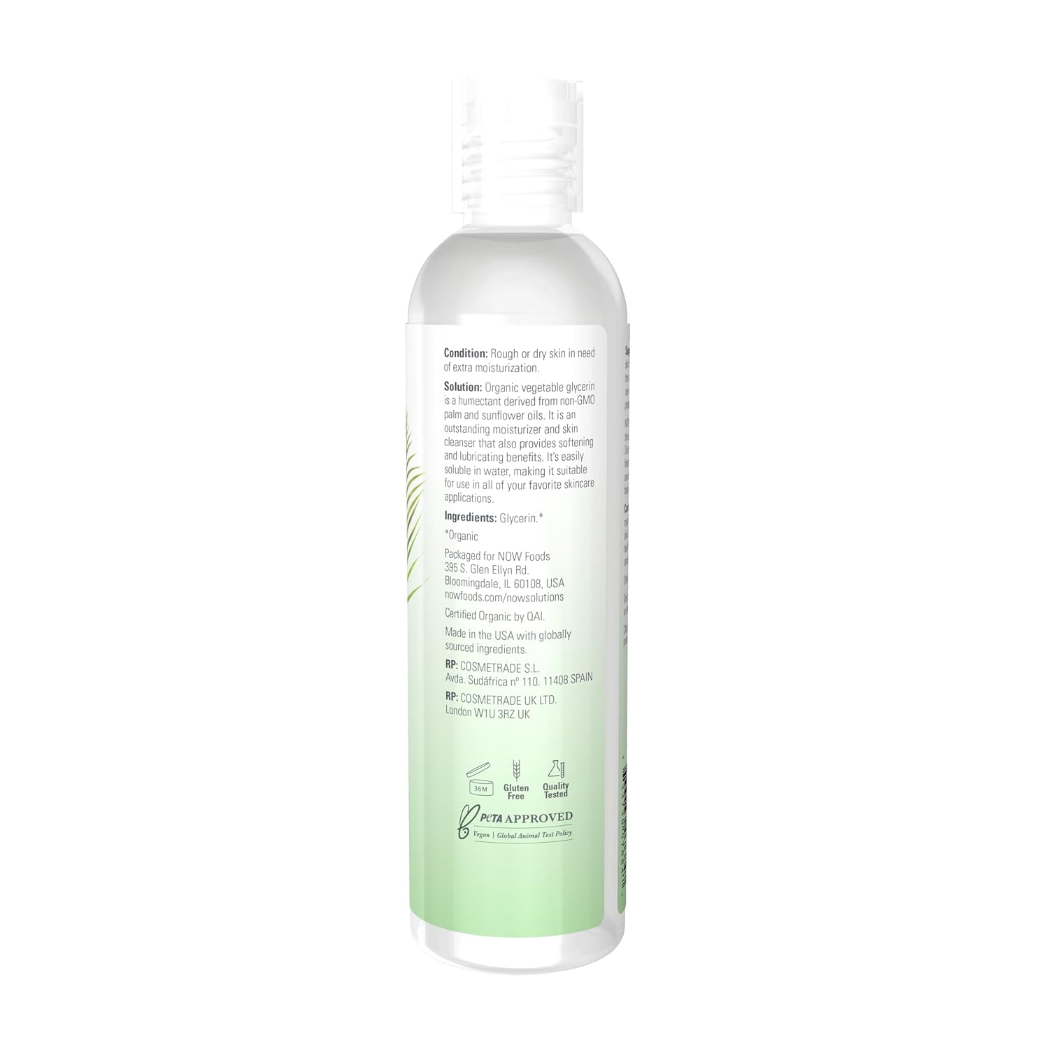Detalle 2 de NOW Solutions Vegetable Glycerin 8 oz