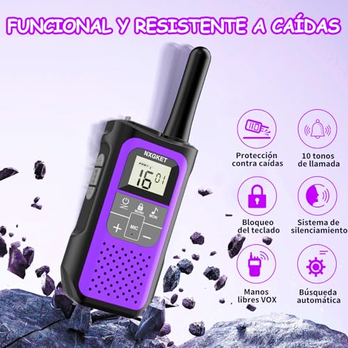 Detalle 2 de NXGKET Walkie Talkie Largo Alcance para Niños y Adultos 📡