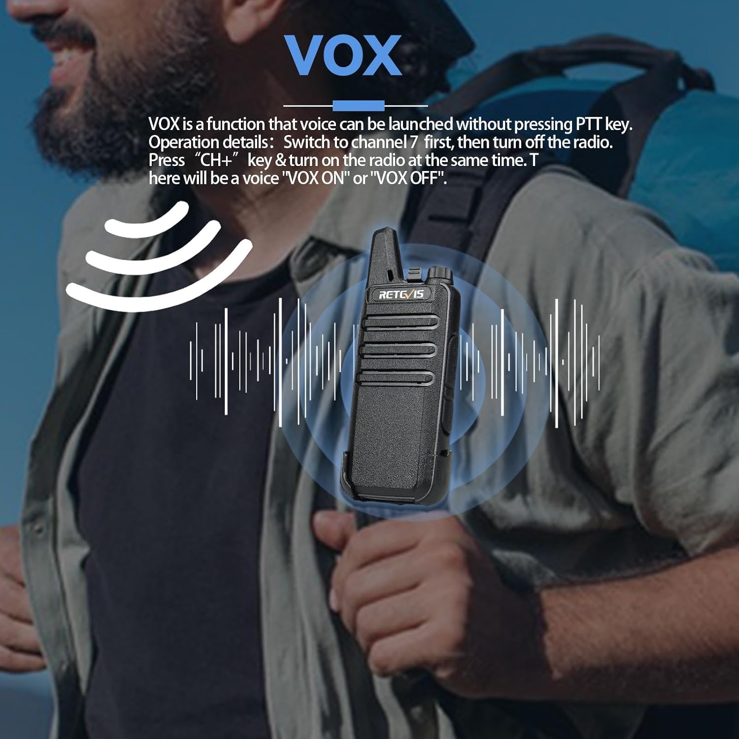 Detalle 1 de Retevis two-way radio RT22S