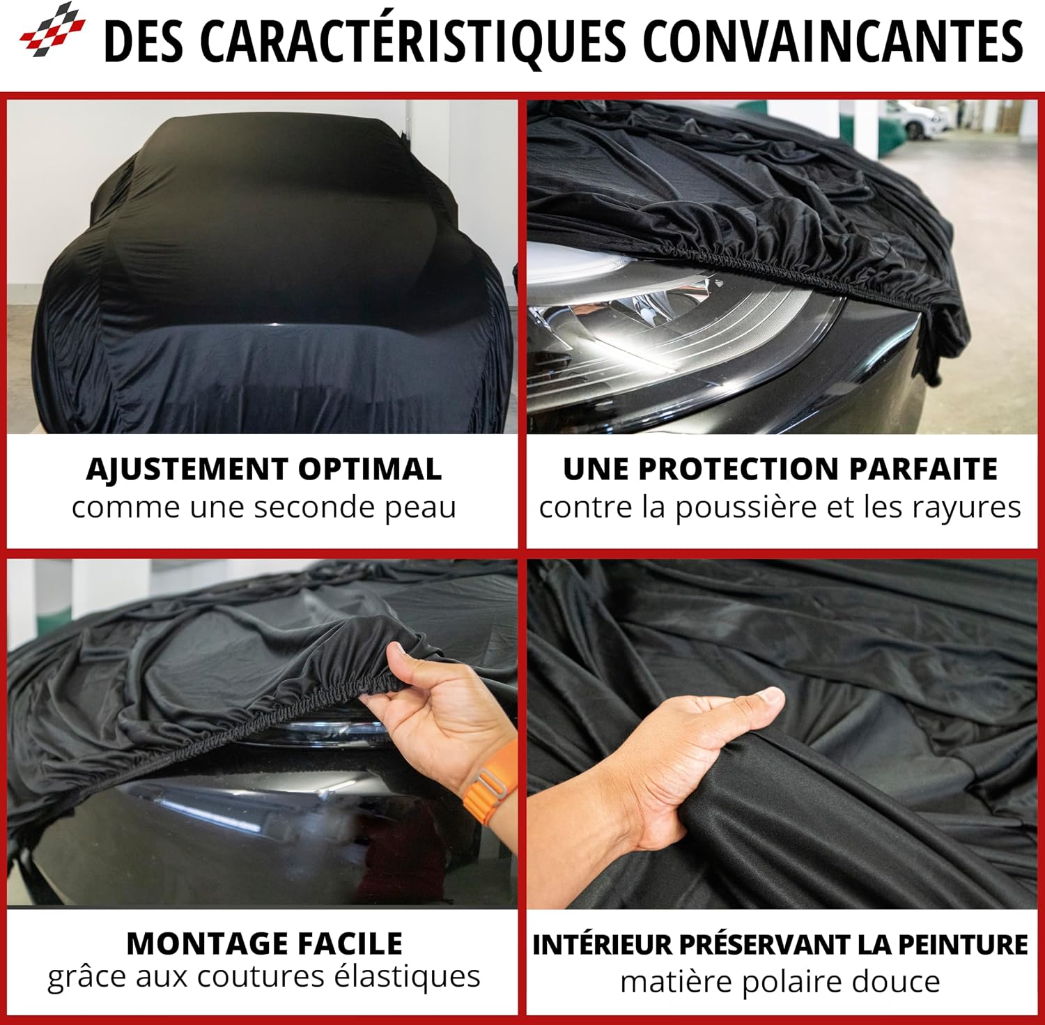 Detalle 2 de WALSER bâche d'intérieur pour voiture Indoor Stretch – SUV/Van noir 8