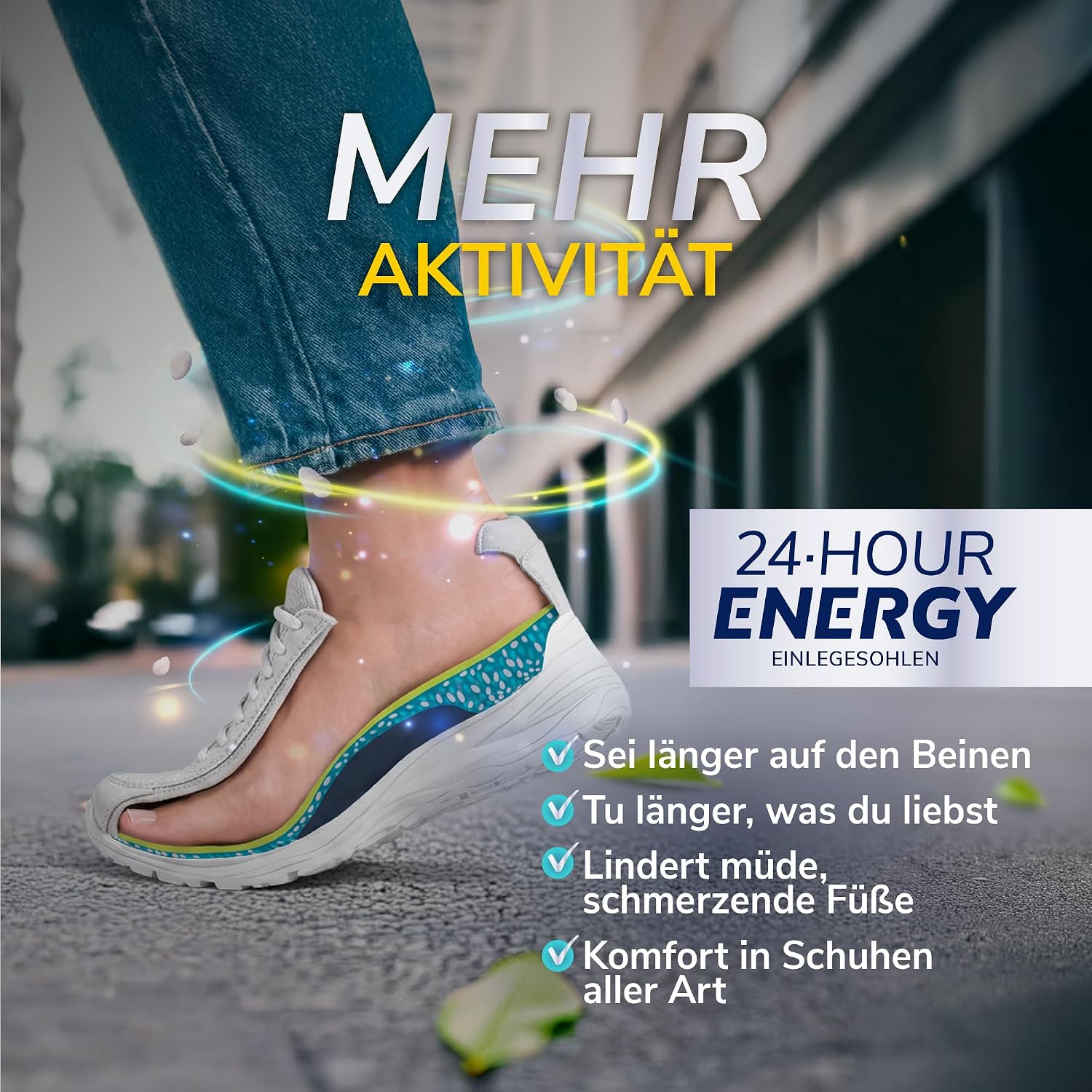 Detalle de Dr. Scholl’s 24-Hour Energy Einlegesohlen – Energierückgabe mit Memory Foam, Größe EU 40–47,5
