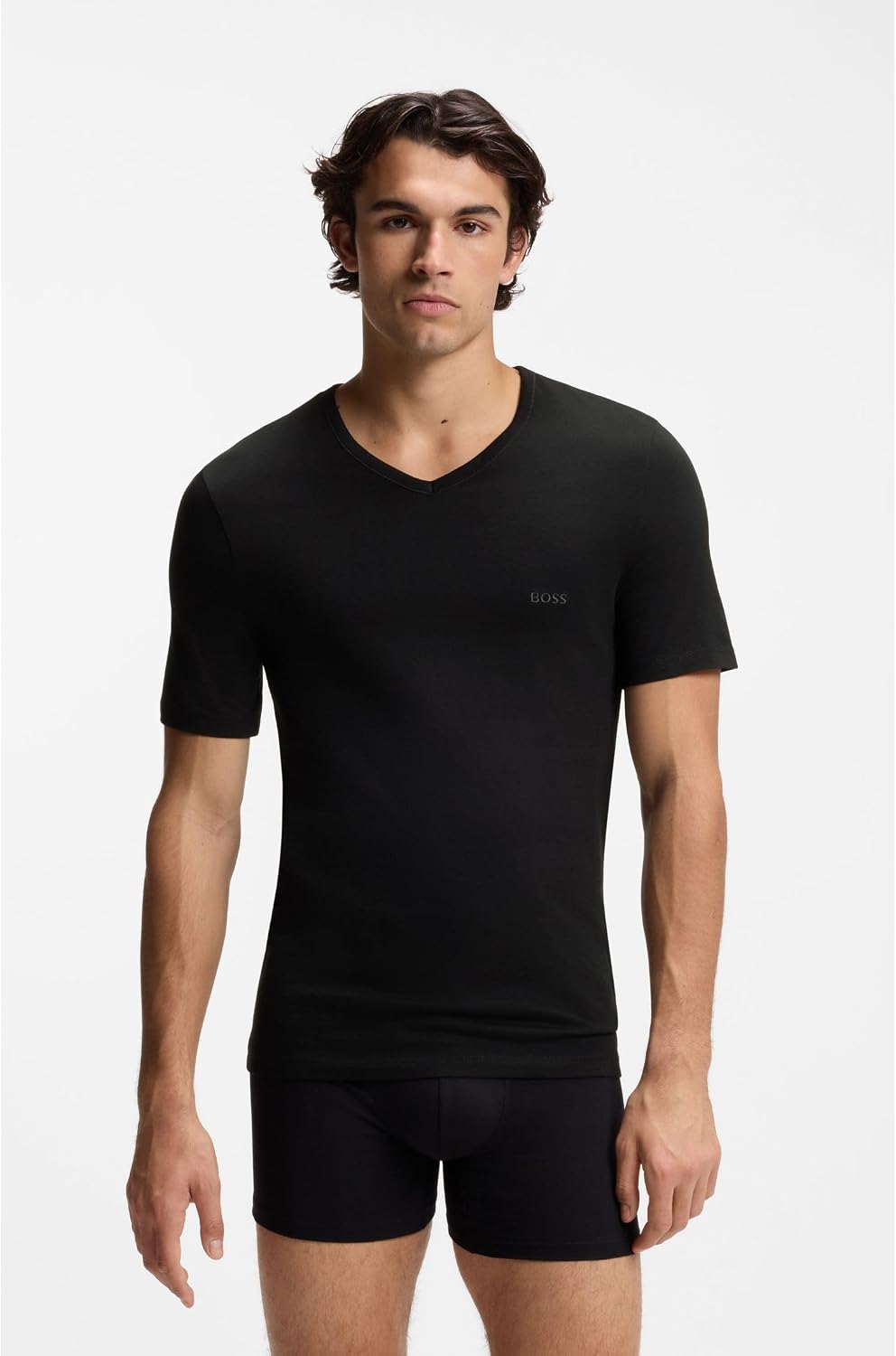 Detalle 2 de BOSS Hommes TShirtVN 3P Classic : lot de trois t-shirts en coton à col V