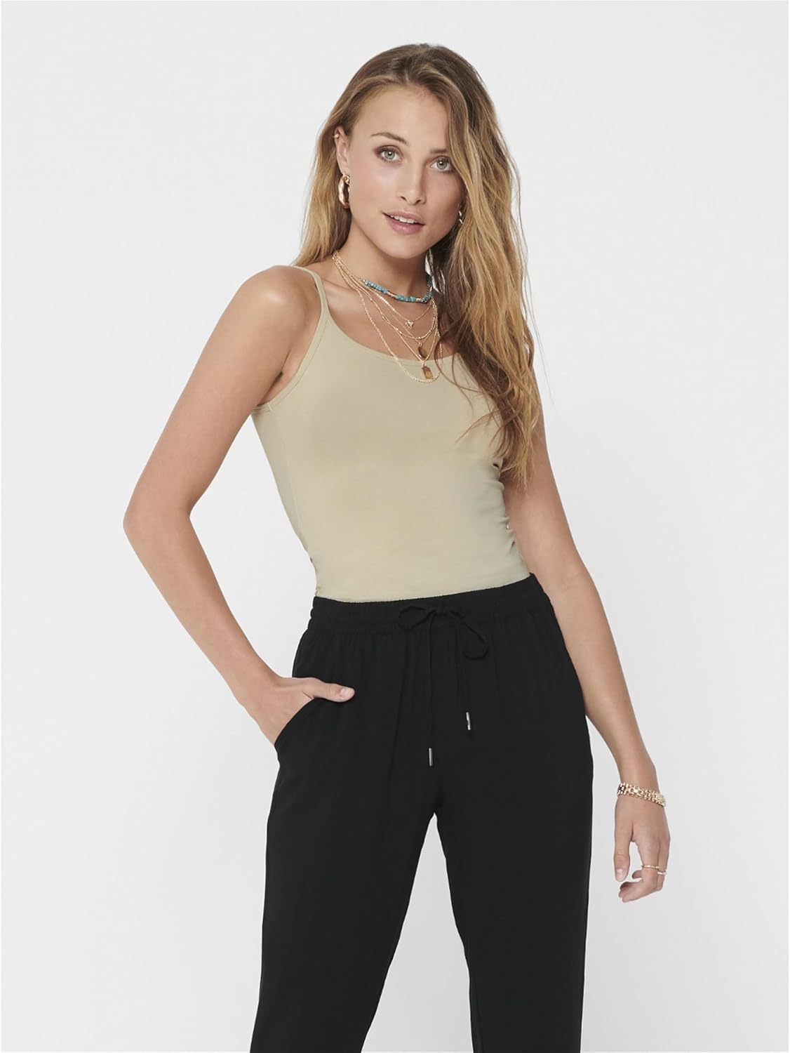 Thumbnail 1 de ONLY Onllove Strap Singlet: top donna senza maniche con scollo rotondo, elasticizzato